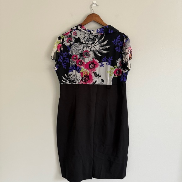 Black Dress with Floral Top - Picture 3 of 12